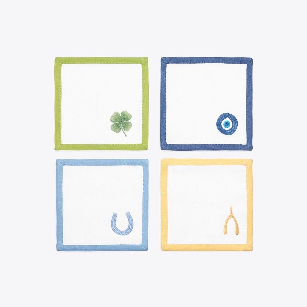 ISO Tory Burch Lucky Charm Cocktail Napkin Set